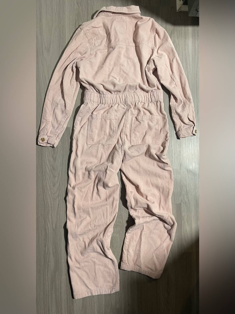 Light Pink Corduroy Jumpsuit - Picture 5 of 6